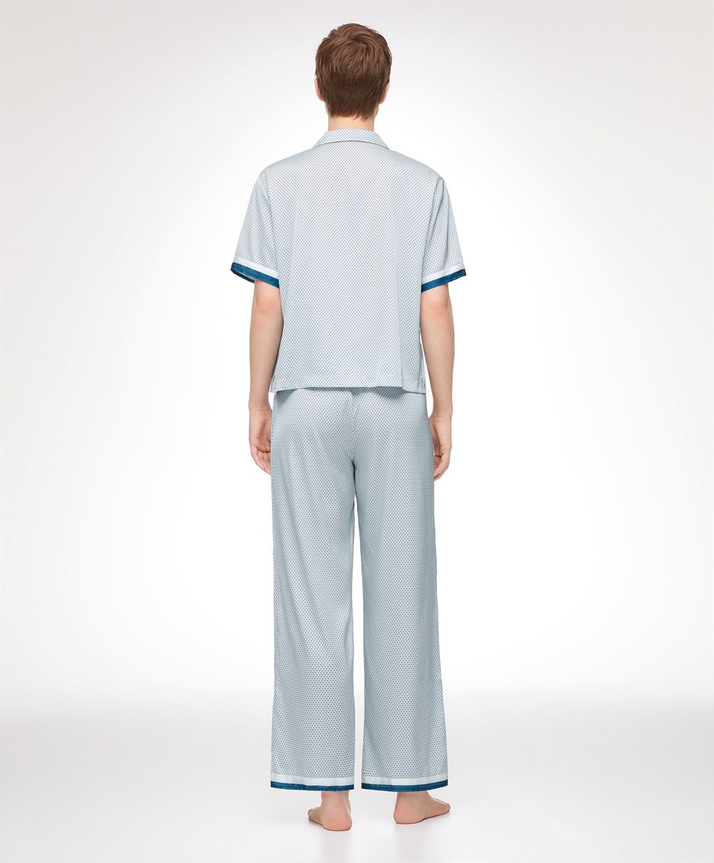 3-043 Oysho Long Satin Trousers | CQNX79316