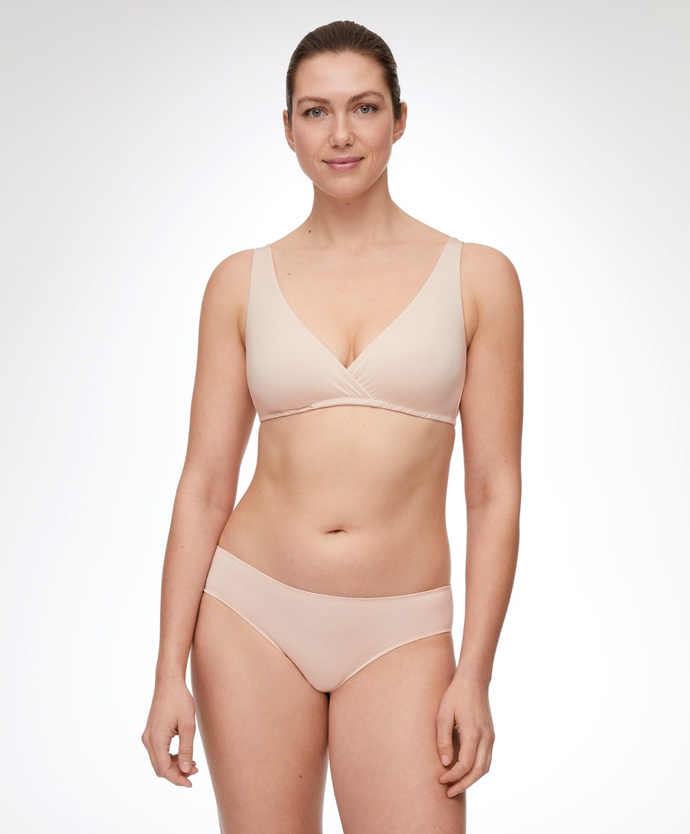 Almond Oysho Modal Triangle Nursing Bra | BOLN27583