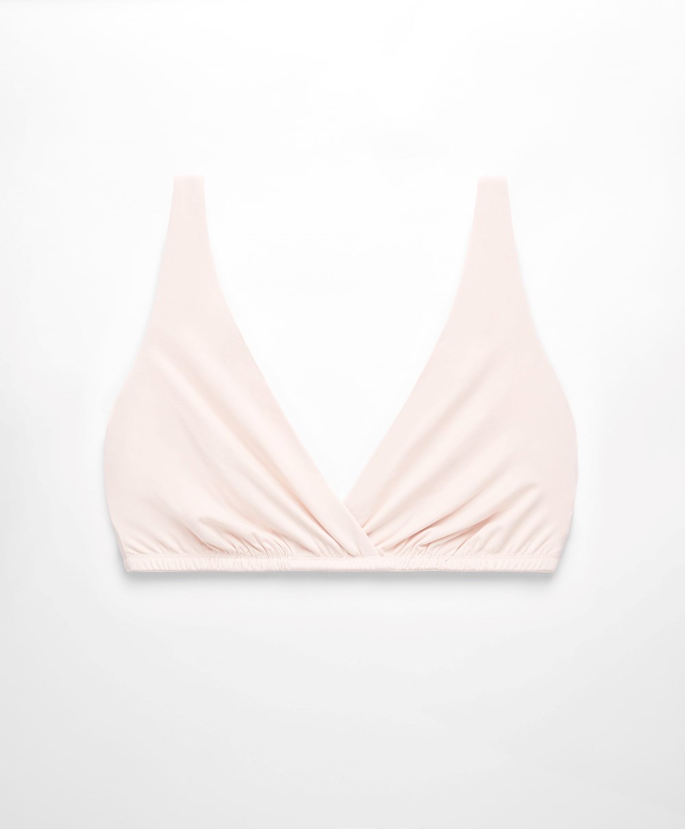 Almond Oysho Modal Triangle Nursing Bra | BOLN27583