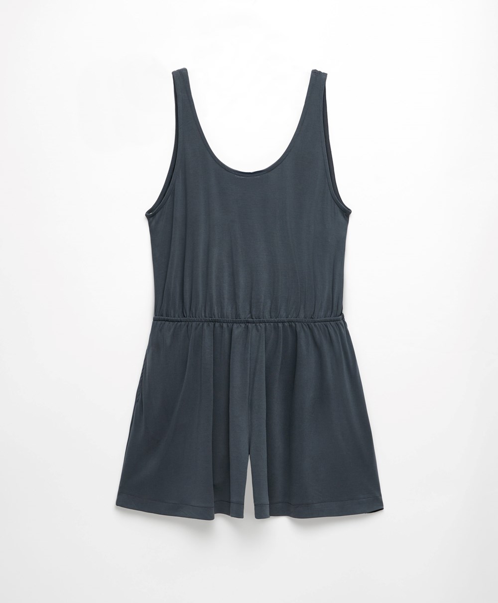 Anthracite Oysho Short Modal Jumpsuit | AJEY14238