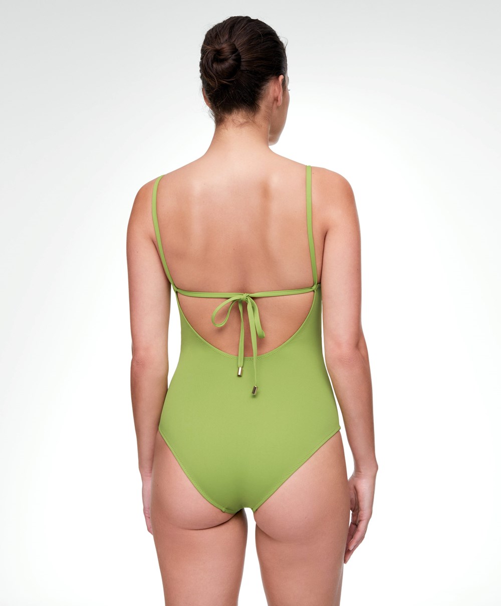 Apple Green Oysho Triangle Swimsuit | MSQF64597