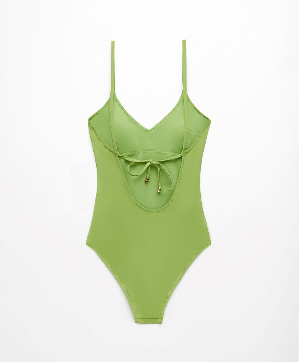 Apple Green Oysho Triangle Swimsuit | MSQF64597