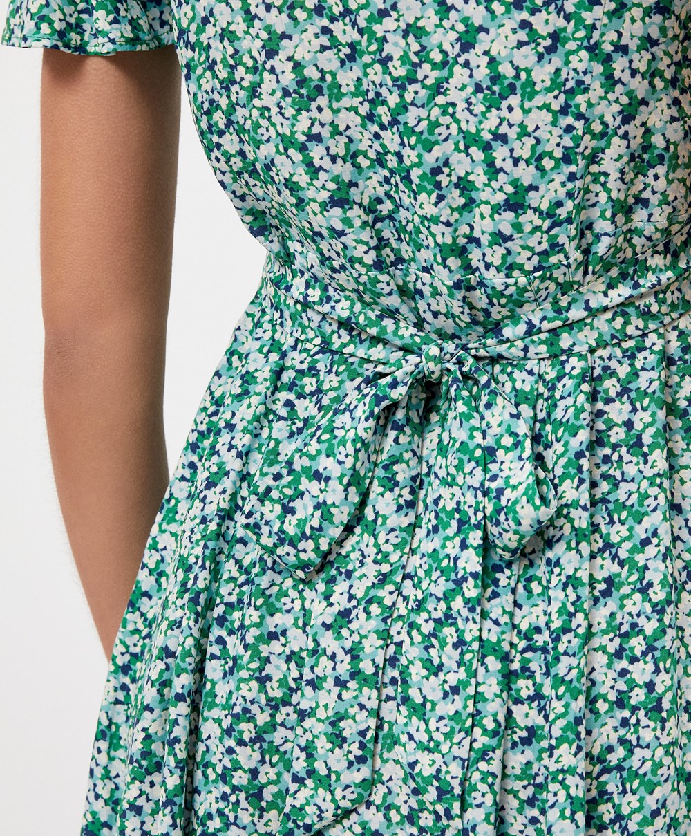 Aqua Green Oysho Floral Short Dress | SWVN31452