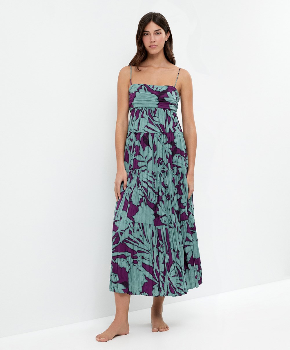 Aqua Green Oysho Long Strappy Dress | GYEI56029