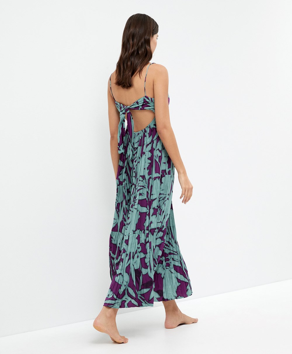 Aqua Green Oysho Long Strappy Dress | GYEI56029