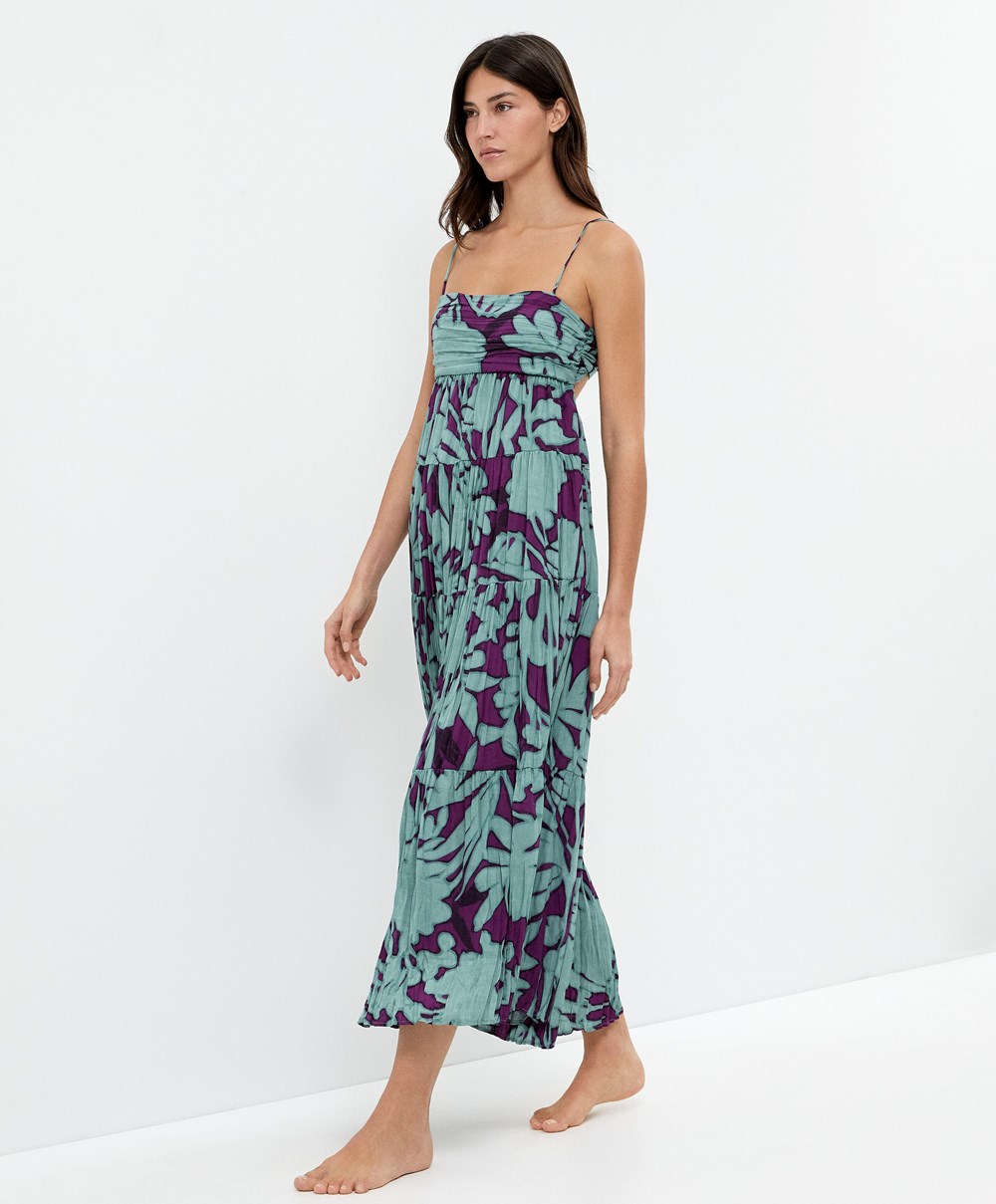 Aqua Green Oysho Long Strappy Dress | GYEI56029