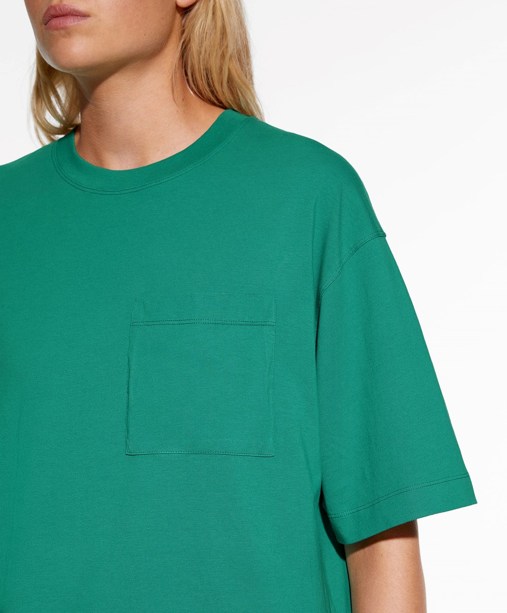 Aqua Green Oysho Washed 100% Cotton Long T-shirt | CAOX46097