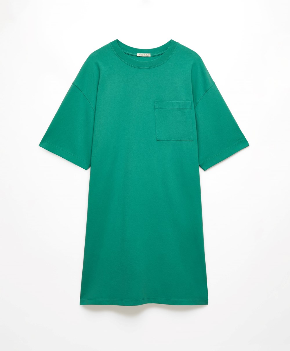 Aqua Green Oysho Washed 100% Cotton Long T-shirt | CAOX46097