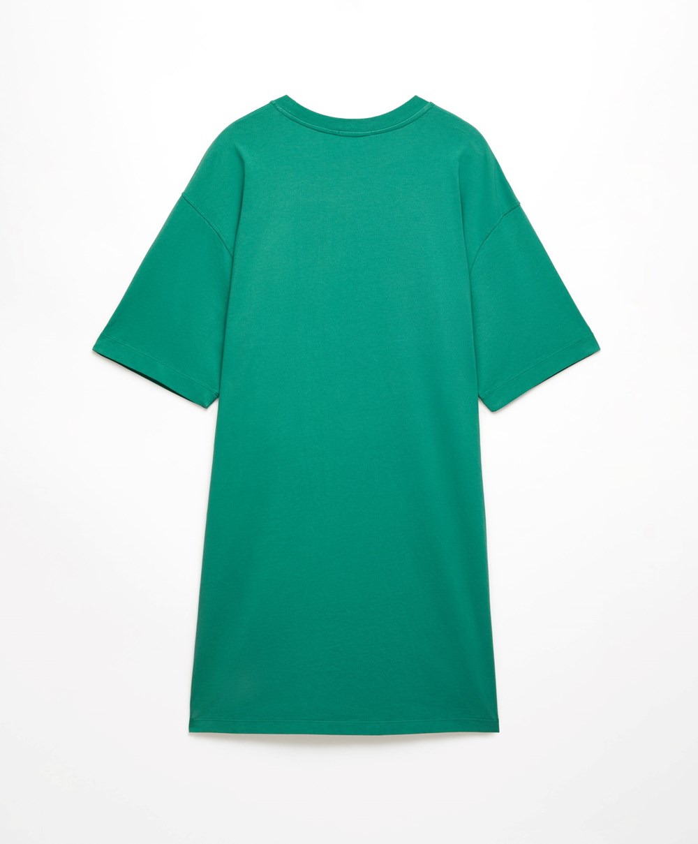 Aqua Green Oysho Washed 100% Cotton Long T-shirt | CAOX46097