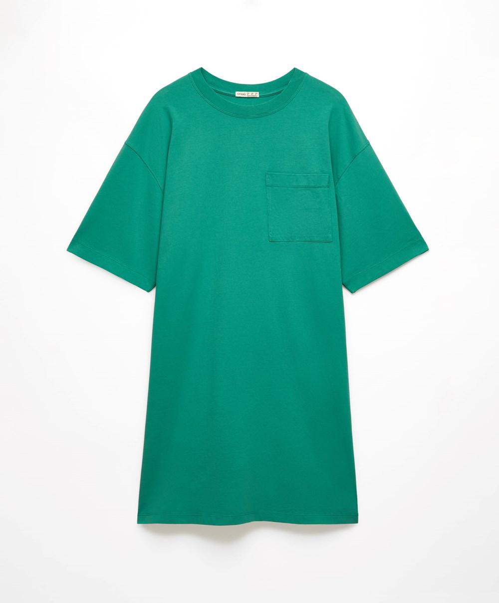 Aqua Green Oysho Washed 100% Cotton Long T-shirt | WGVH12963