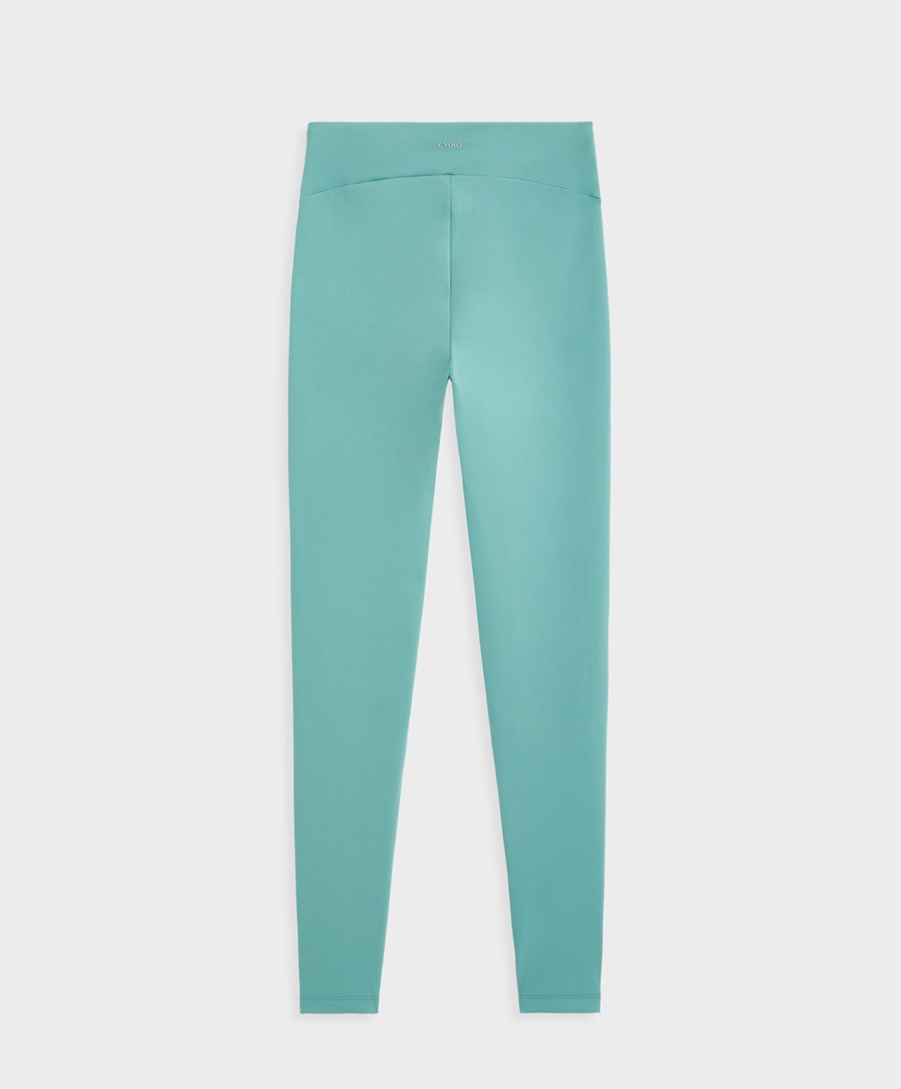 Aquamarine Oysho Soft Compressive 65cm Ankle-length Leggings | FGHN10532