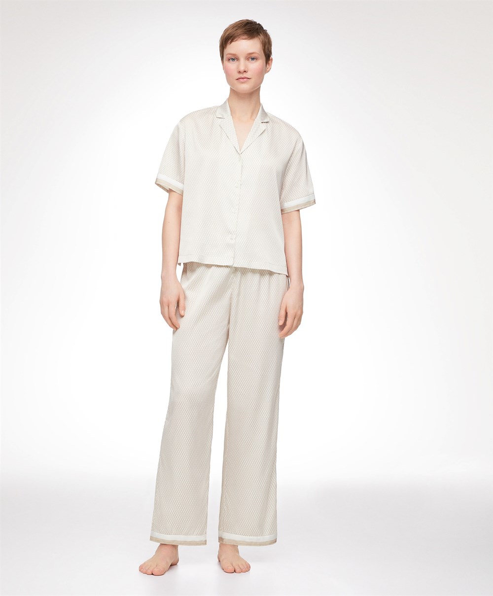 Barley Oysho Long Satin Trousers | GFKI18592