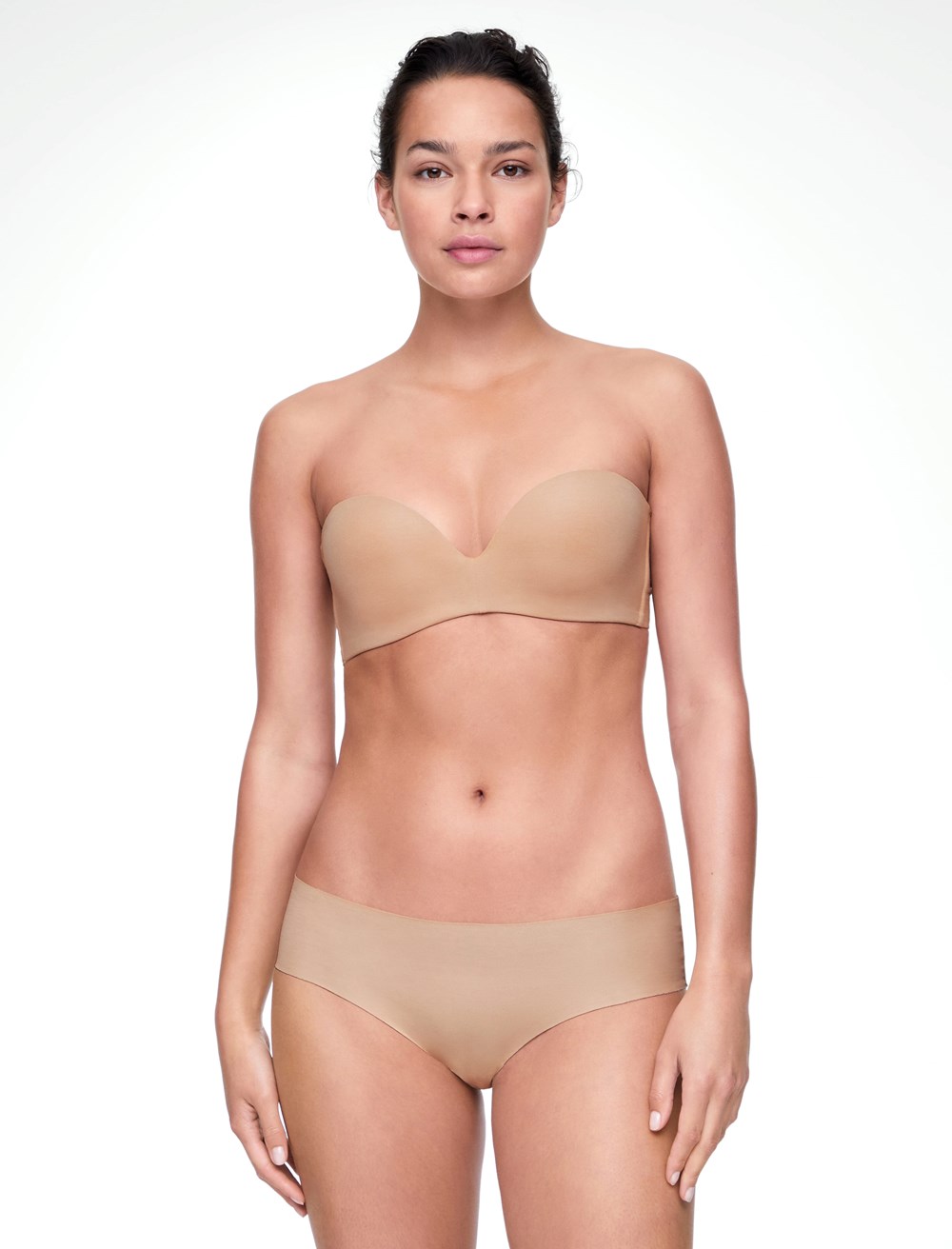 Beige Oysho Cotton Bra With Removable Straps | VPOI80463