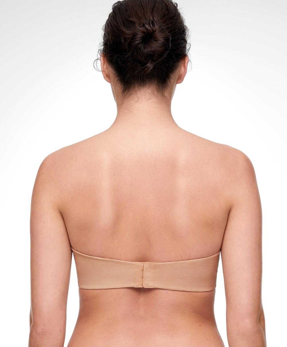 Beige Oysho Cotton Bra With Removable Straps | VPOI80463