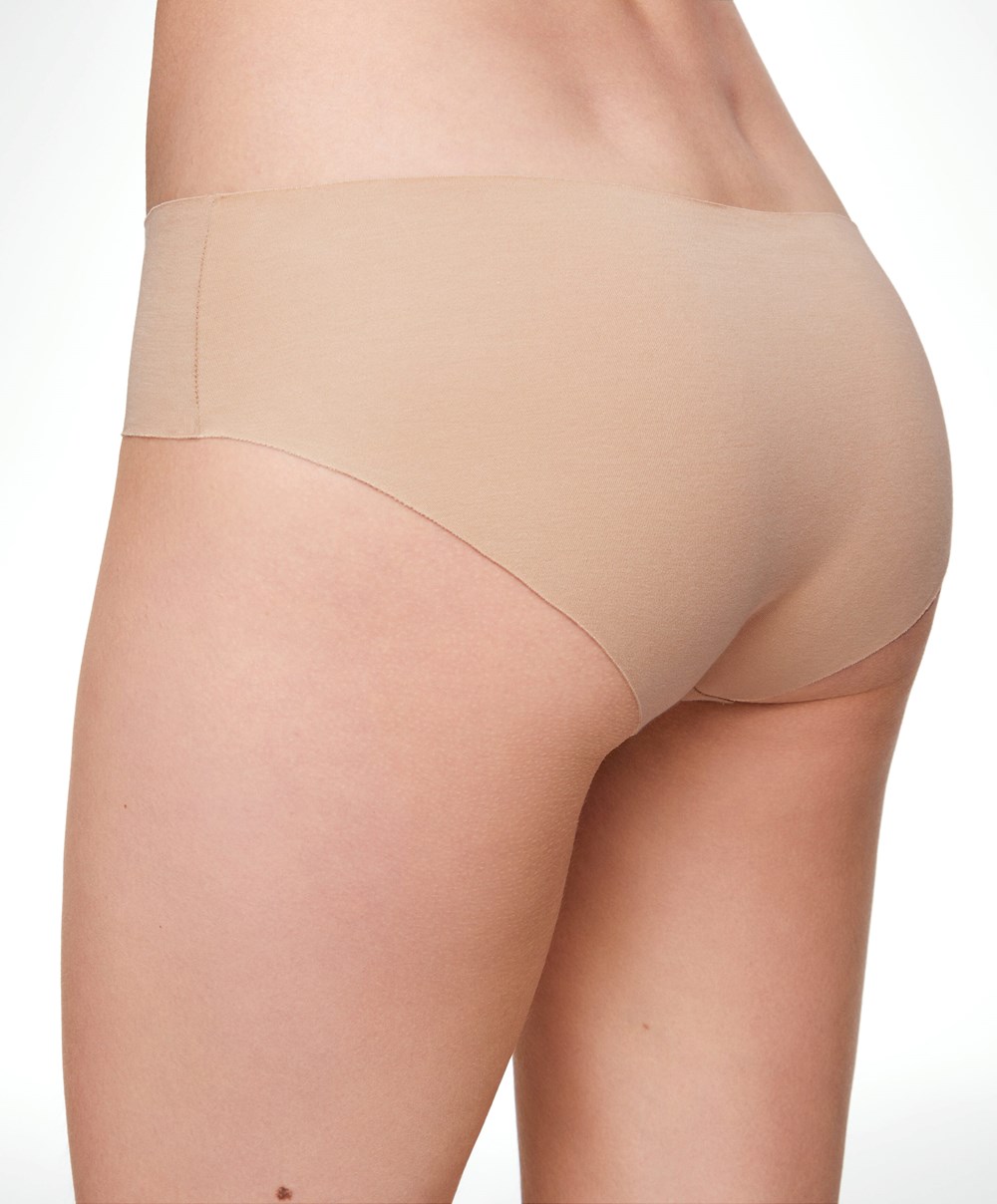 Beige Oysho Cotton Invisible Classic Briefs | PYNB73952