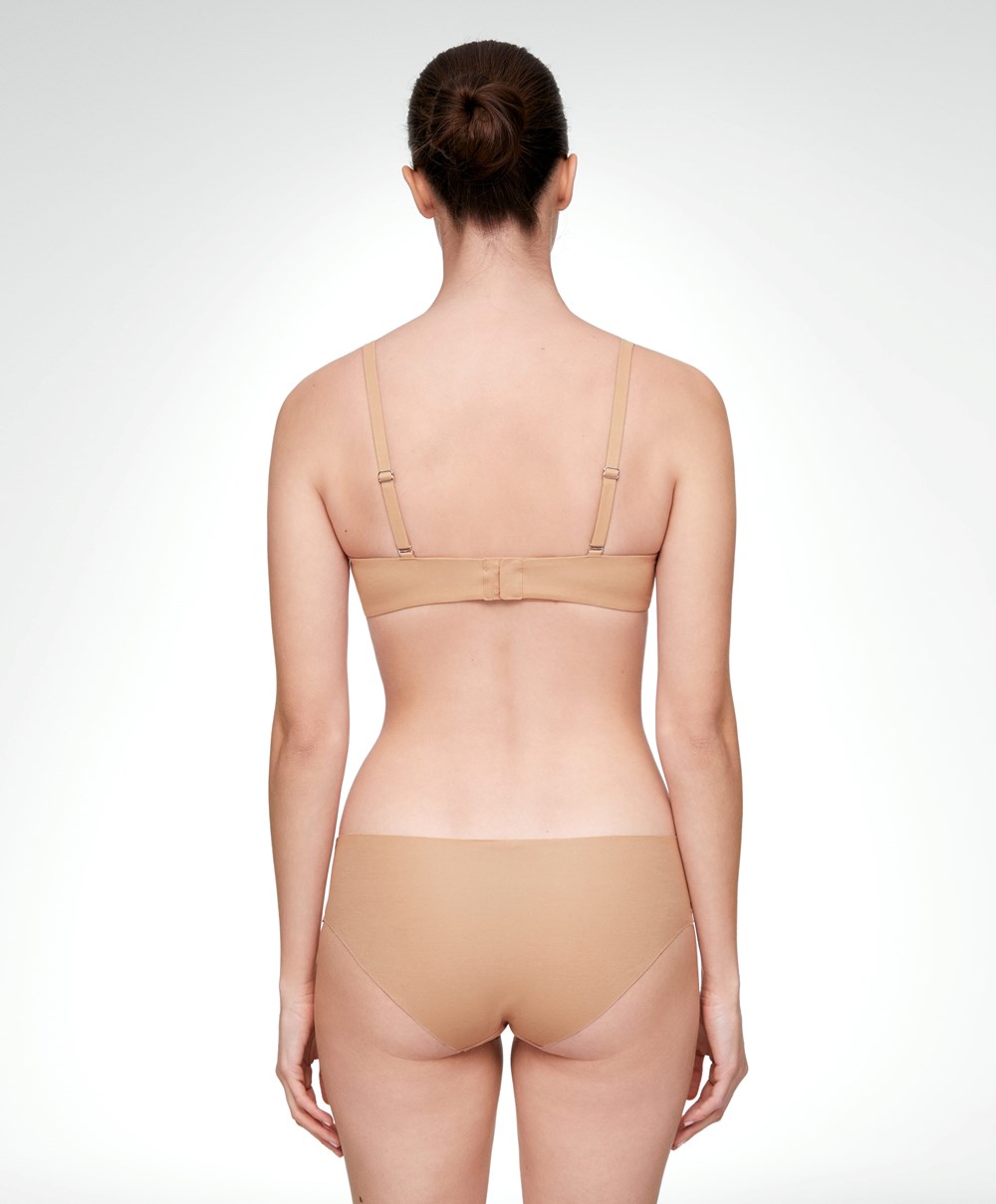 Beige Oysho Cotton Invisible Classic Briefs | PYNB73952