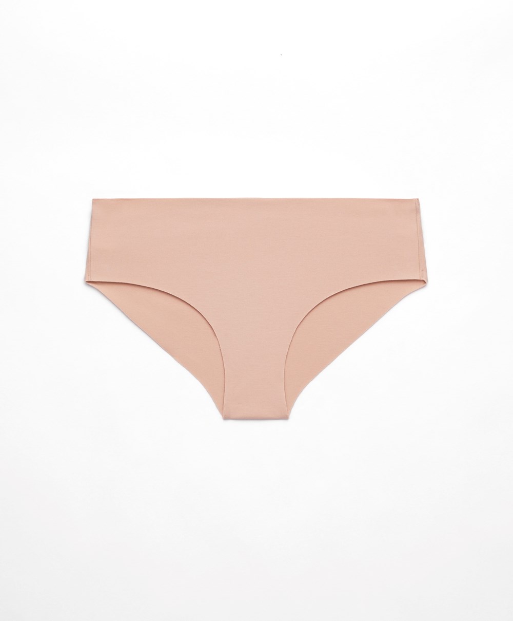 Beige Oysho Cotton Invisible Classic Briefs | PYNB73952