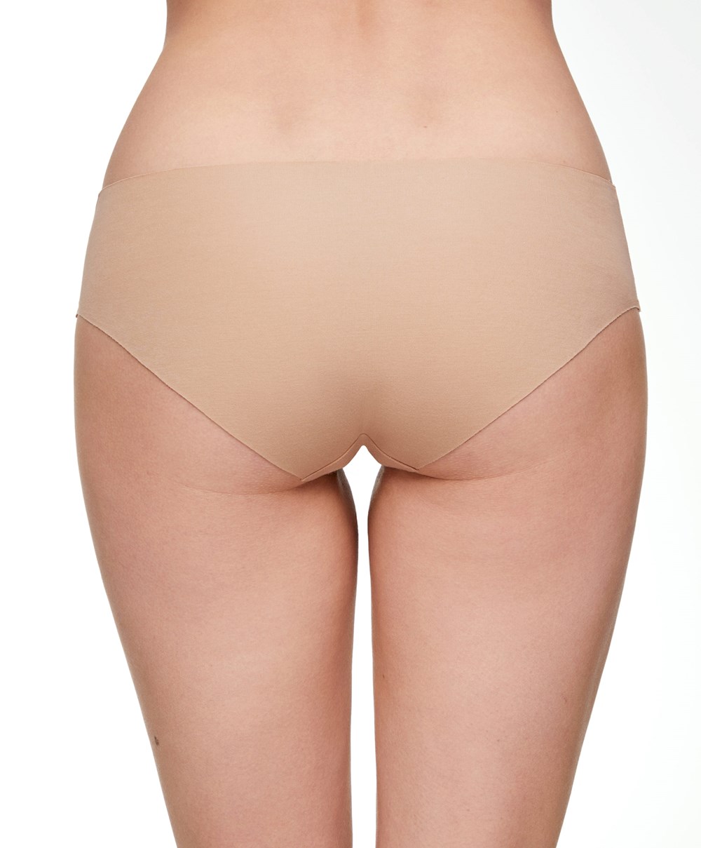 Beige Oysho Cotton Invisible Classic Briefs | PYNB73952