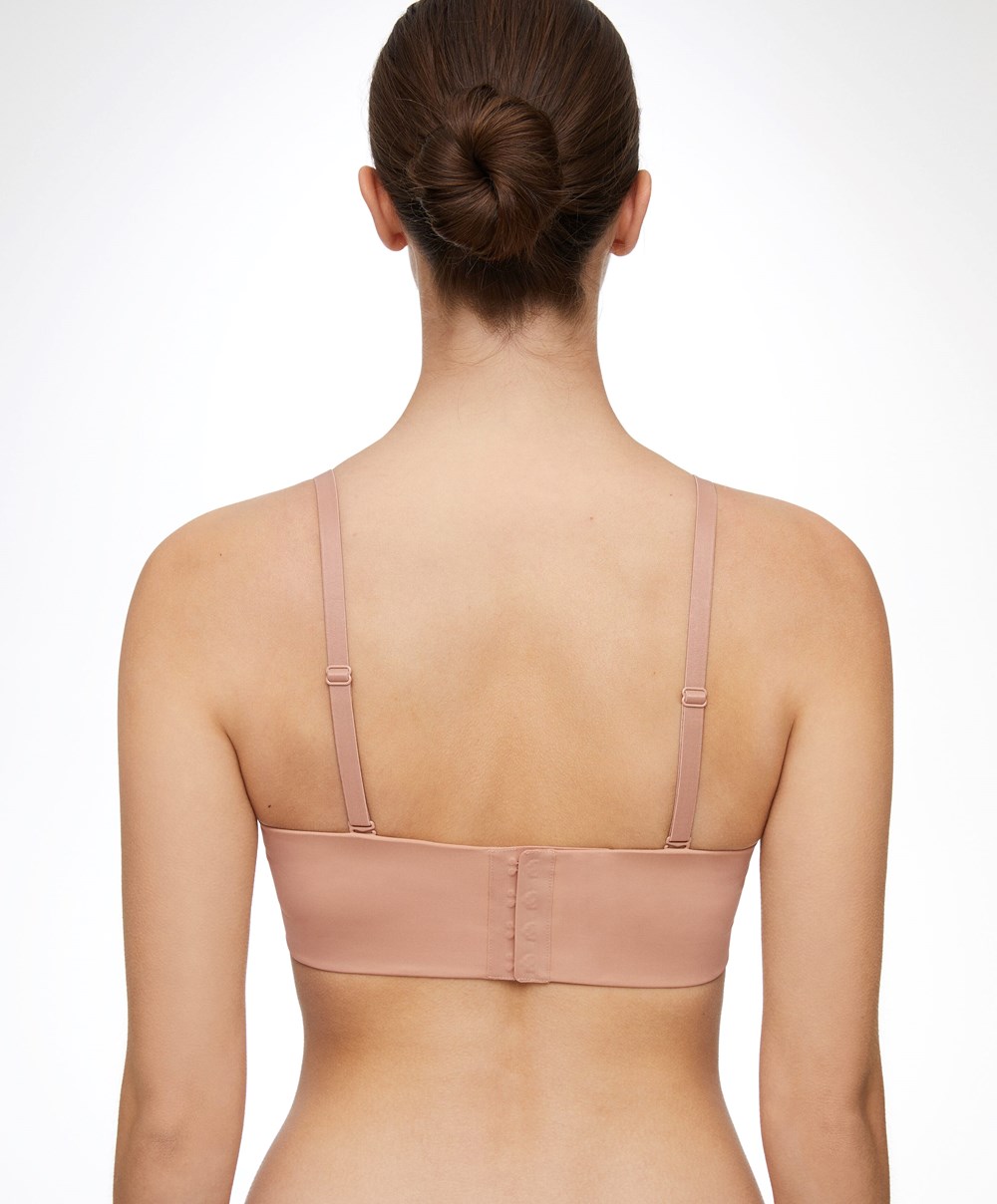 Beige Oysho Polyamide Push-up Bandeau Bra | JCPH31469