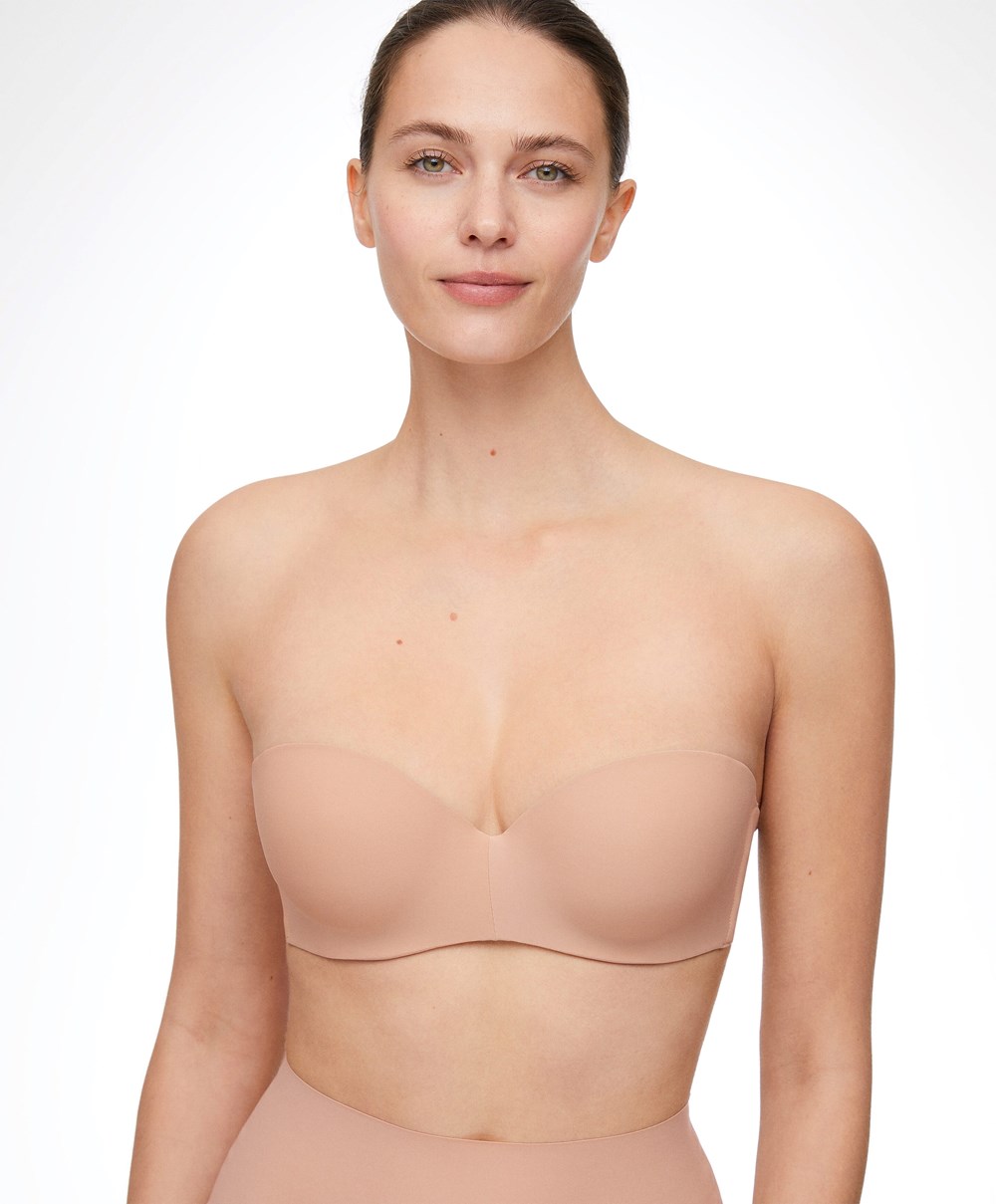 Beige Oysho Polyamide Push-up Bra With Removable Straps | VICX09836