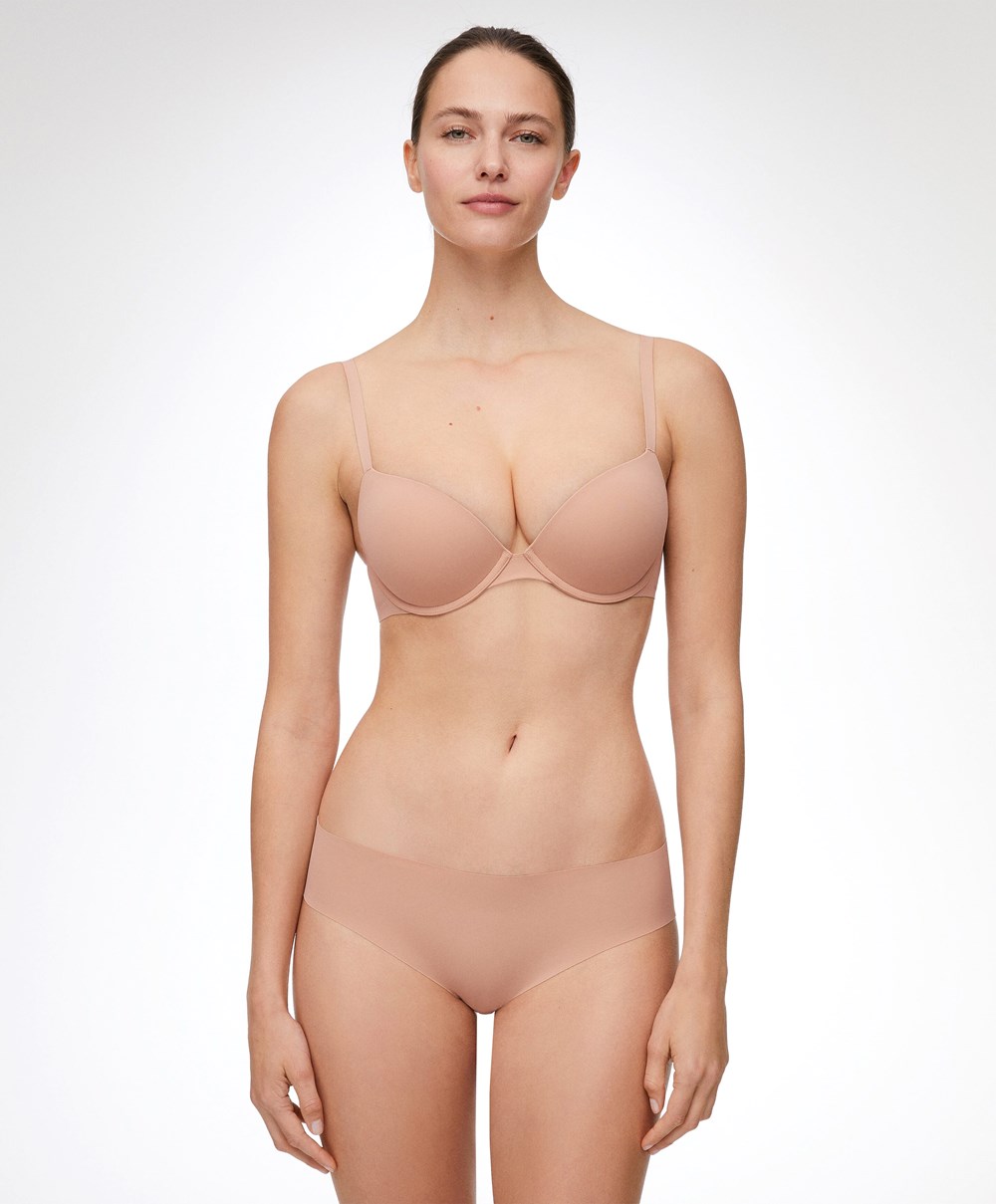 Beige Oysho Push-up Classic Bra In Polyamide | EIDC57819