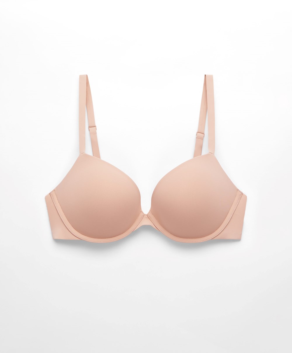 Beige Oysho Push-up Classic Bra In Polyamide | EIDC57819