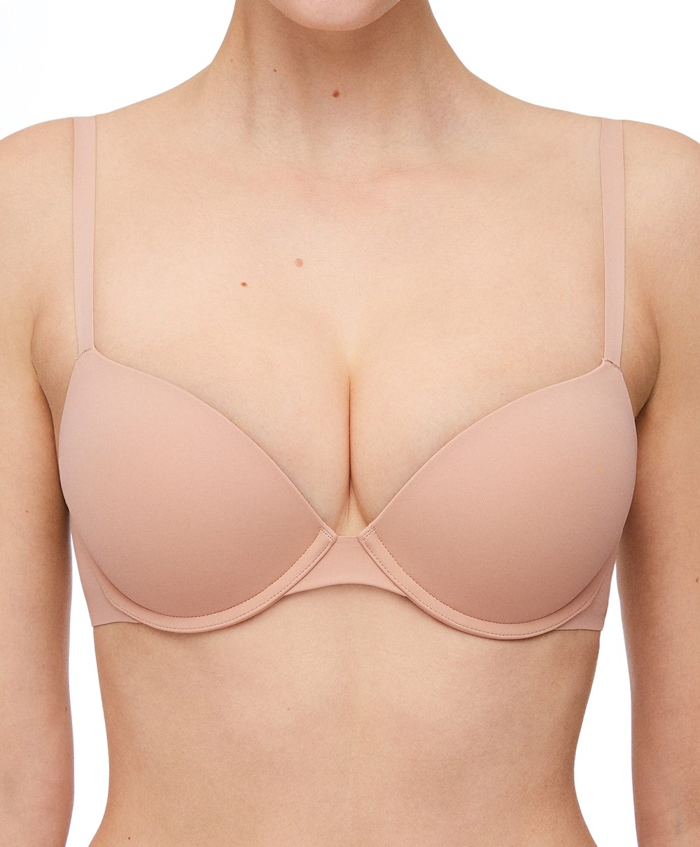 Beige Oysho Push-up Classic Bra In Polyamide | EIDC57819