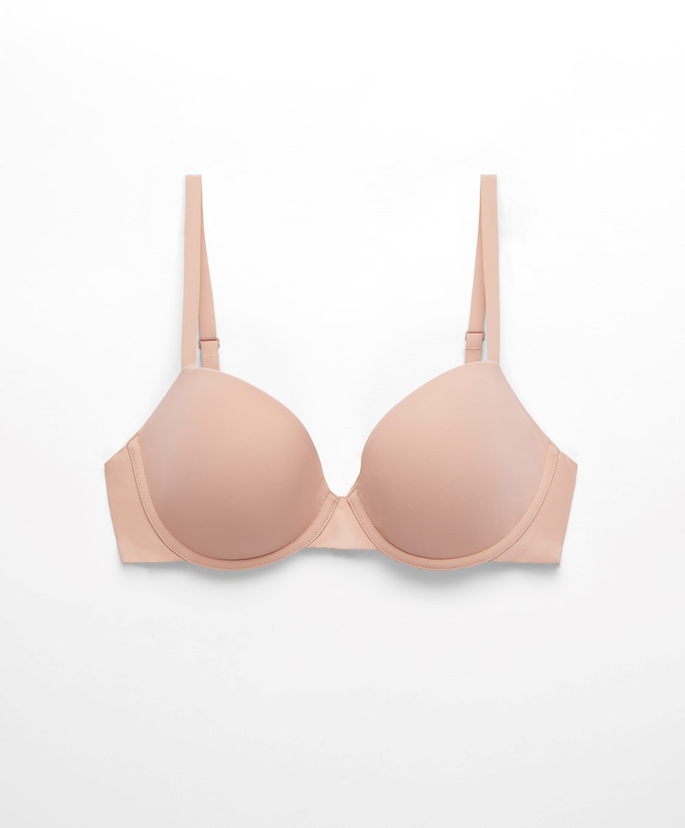 Beige Oysho Underwired Polyamide Classic Bra | JOSP96142