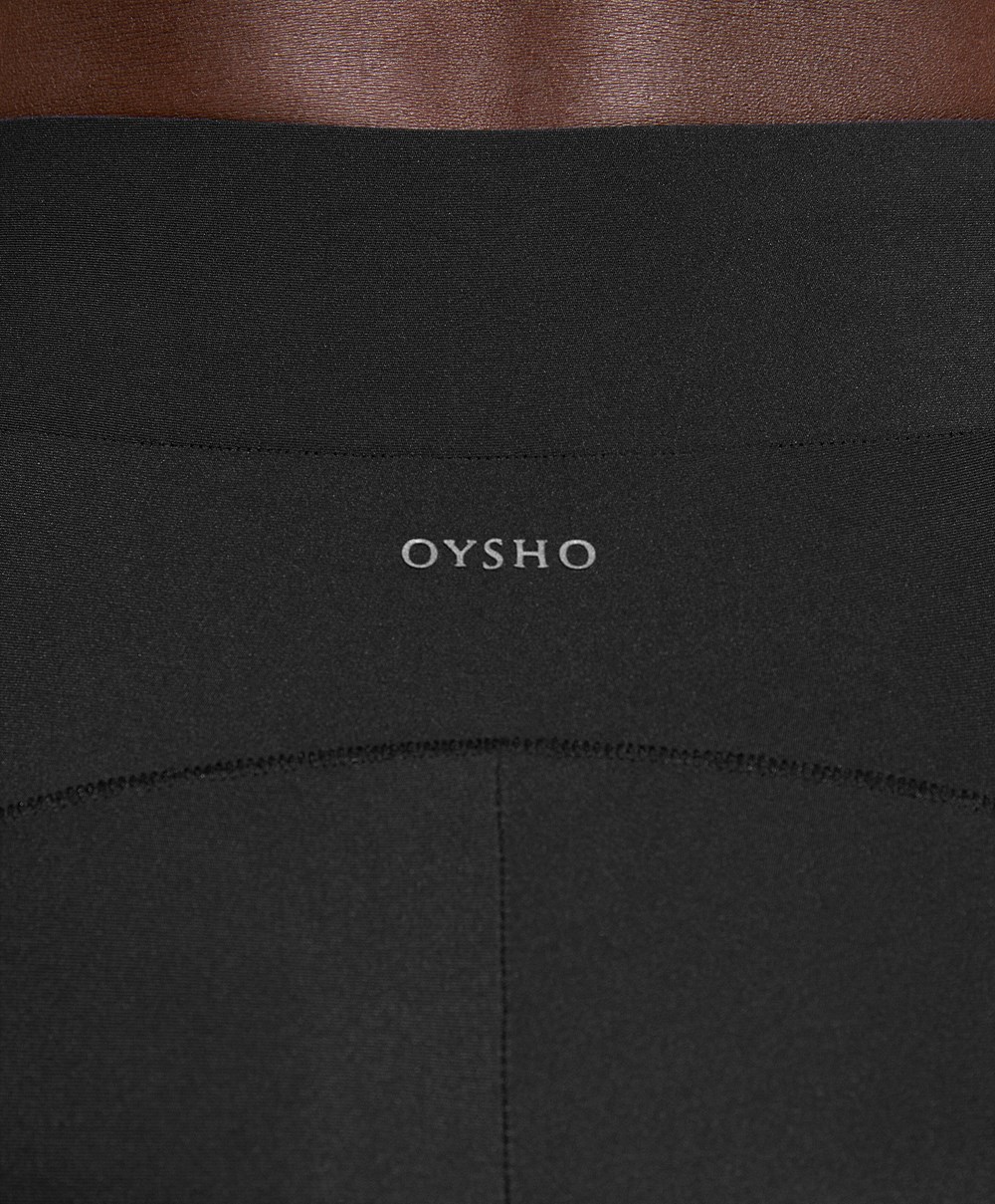 Black Oysho 20cm Cycling Shorts | FNSU43905