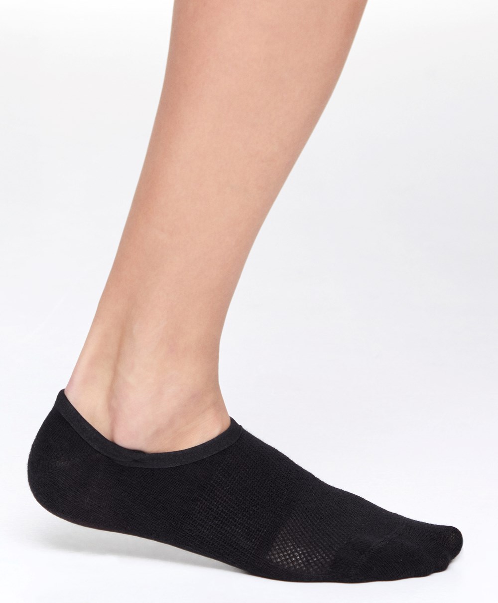 Black Oysho 3 Pairs Of Cotton Sport Footsies | IUON59368