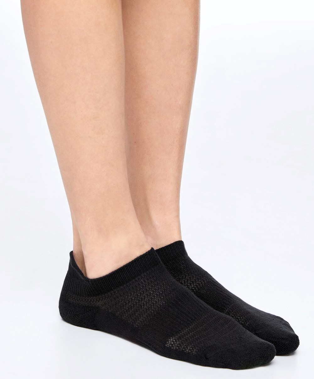 Black Oysho 3 Pairs Of Cotton Sports Trainer Socks | GPCI25603