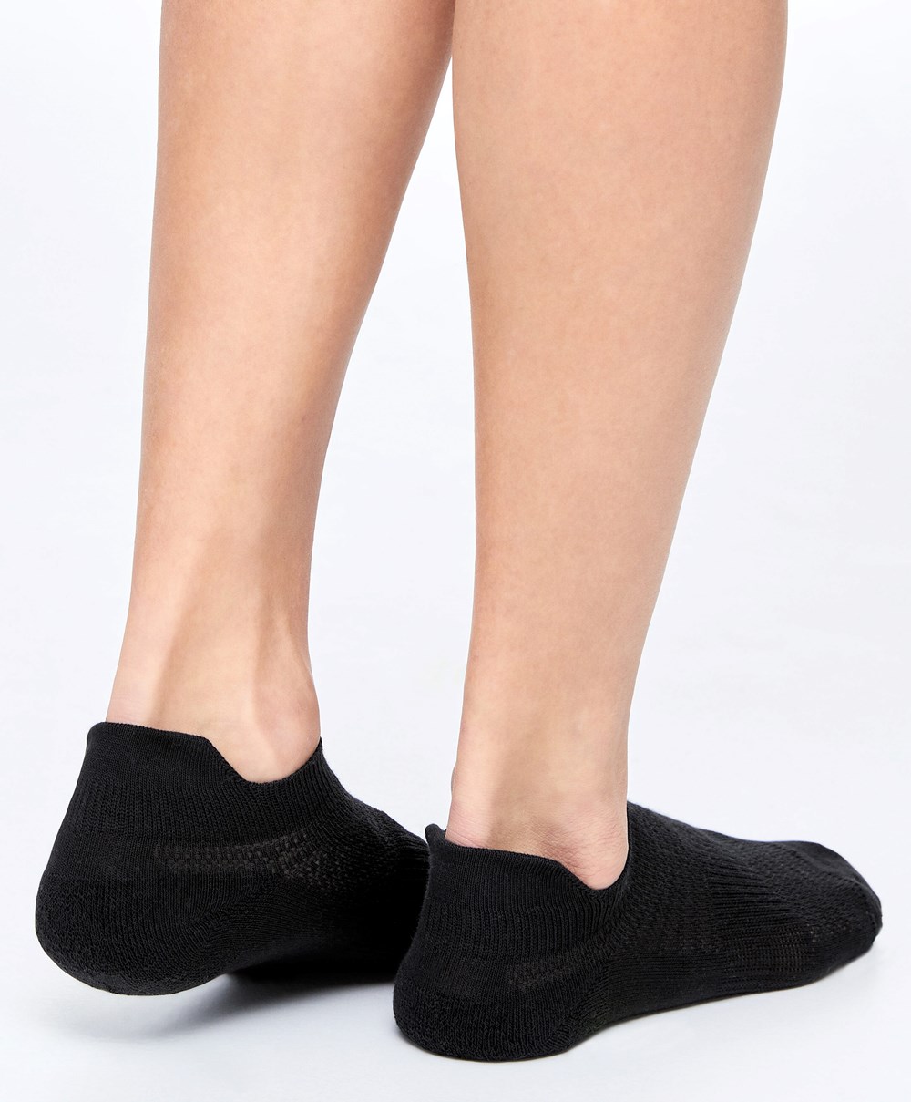 Black Oysho 3 Pairs Of Cotton Sports Trainer Socks | GPCI25603