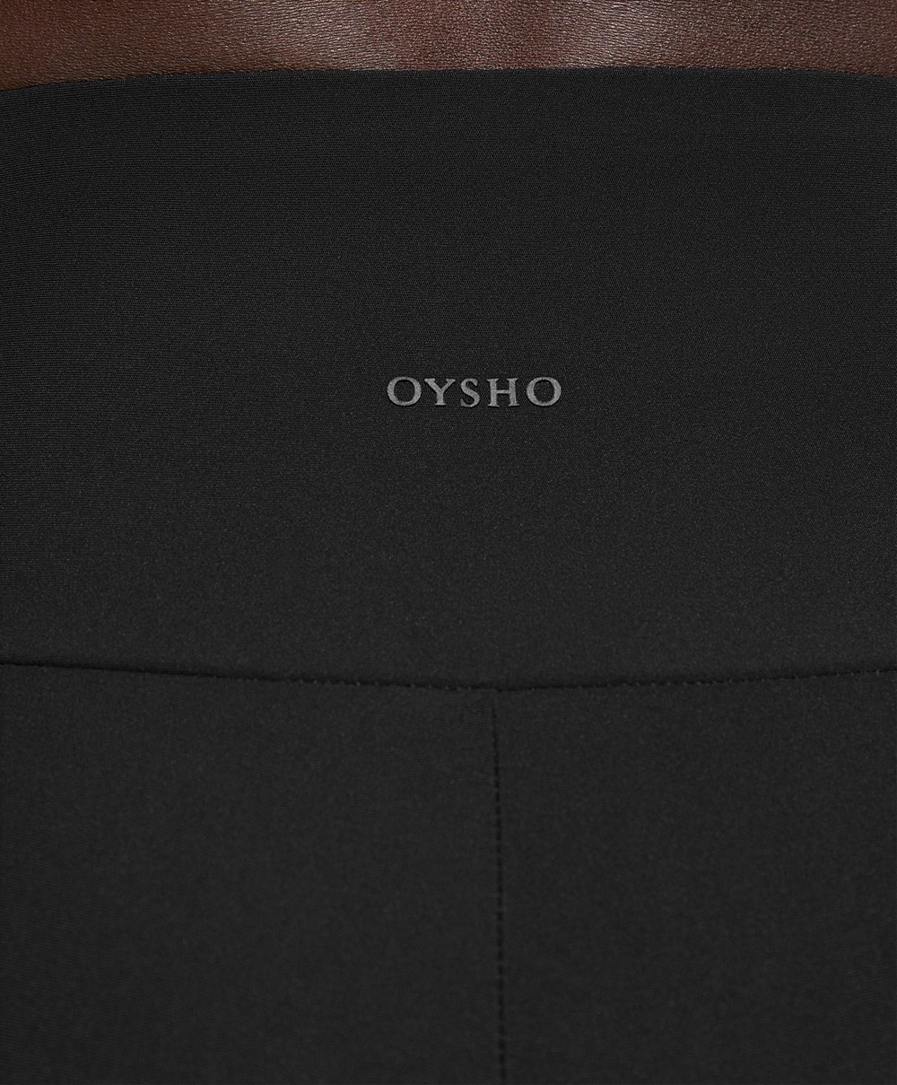 Black Oysho 65cm Cycling Leggings | XAFJ89654