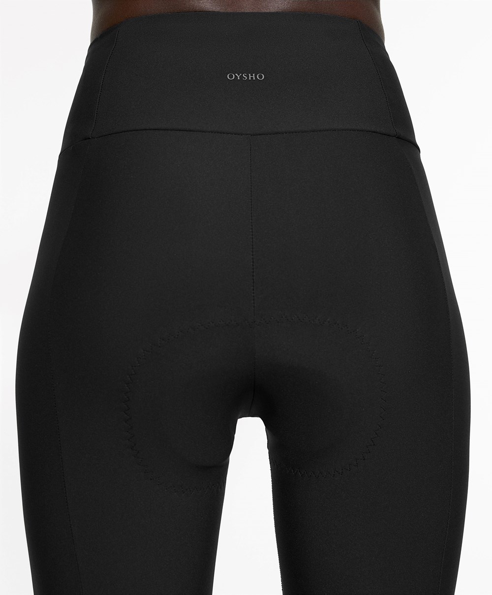 Black Oysho 65cm Cycling Leggings | XAFJ89654