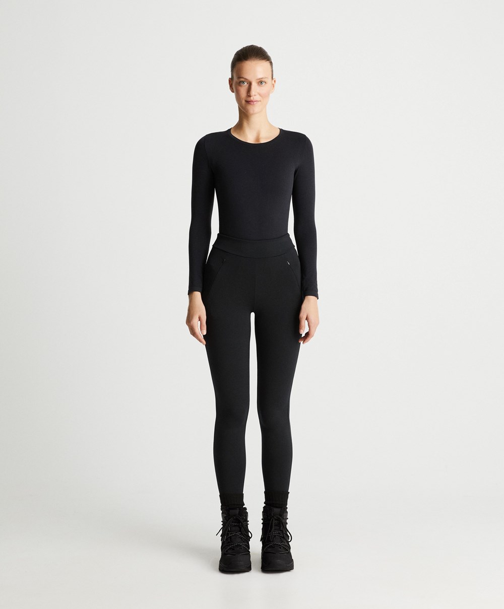 Black Oysho 70cm Warm Leggings | WCZJ89427