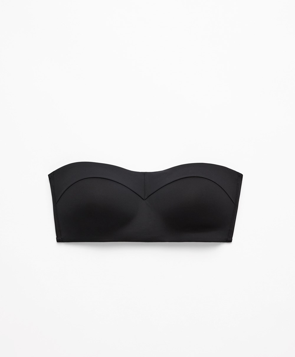 Black Oysho Bandeau Bustier Bikini Top | MHKQ38516