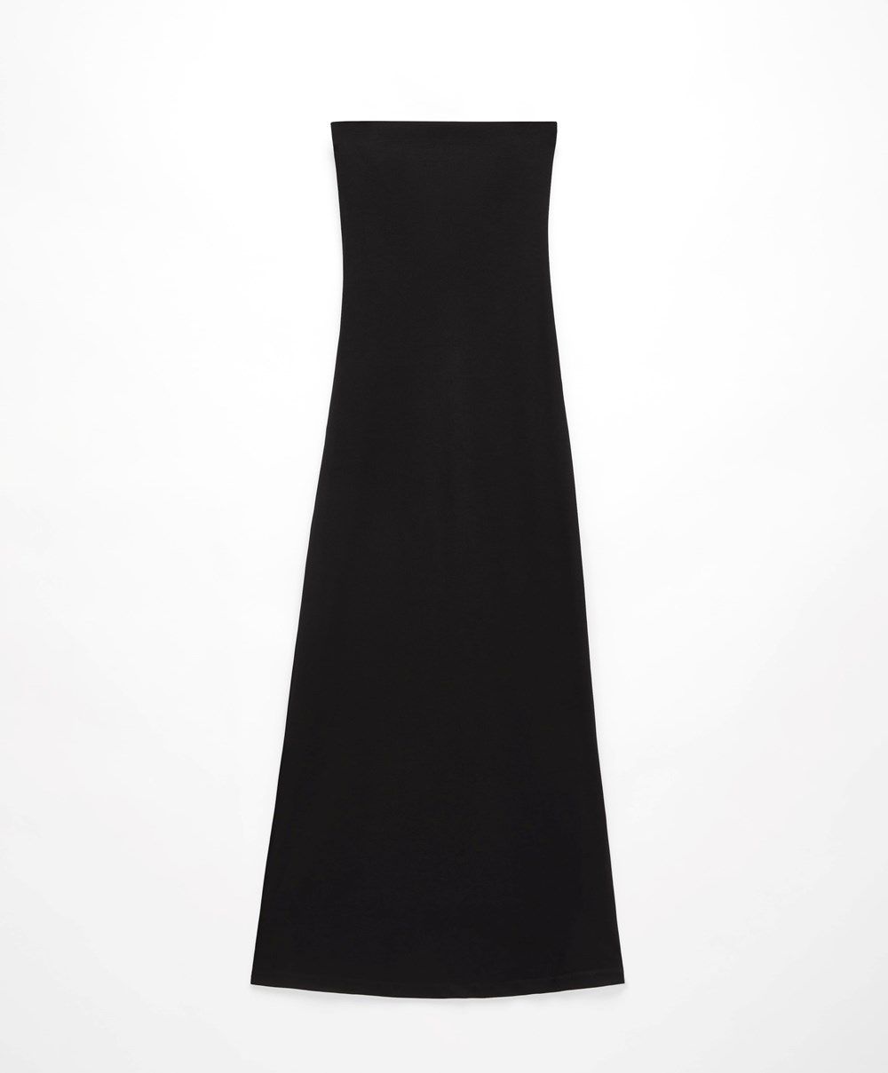 Black Oysho Bandeau Dress | NDMQ73596