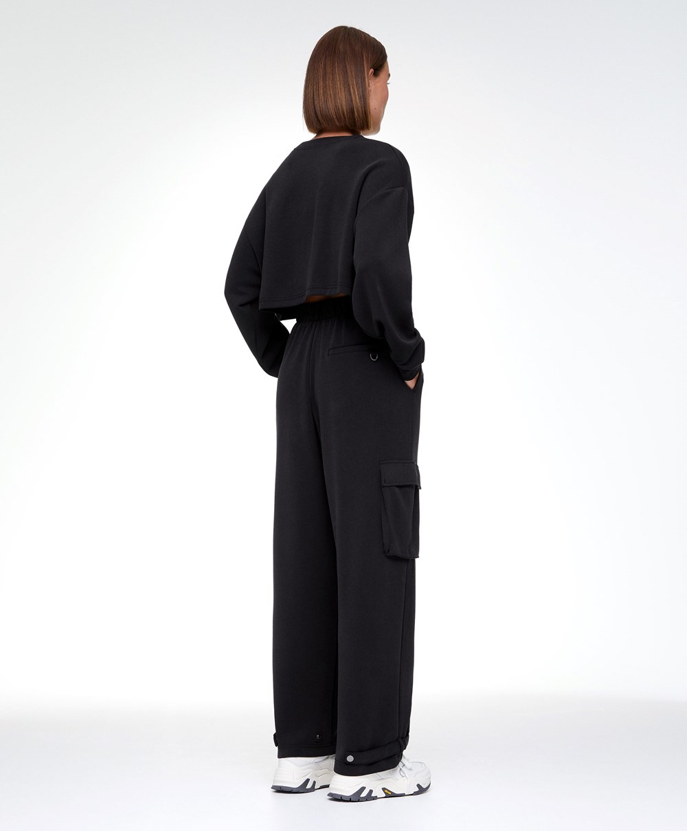 Black Oysho Black Modal Cargo Tracksuit | YFXD51074