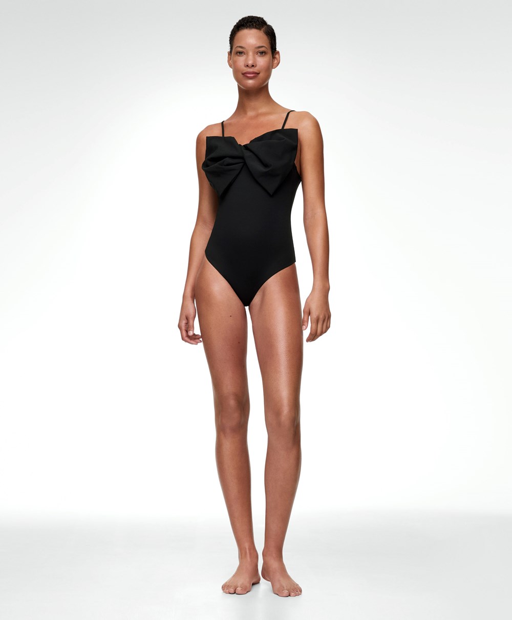 Black Oysho Bow Swimsuit | JIKV27586