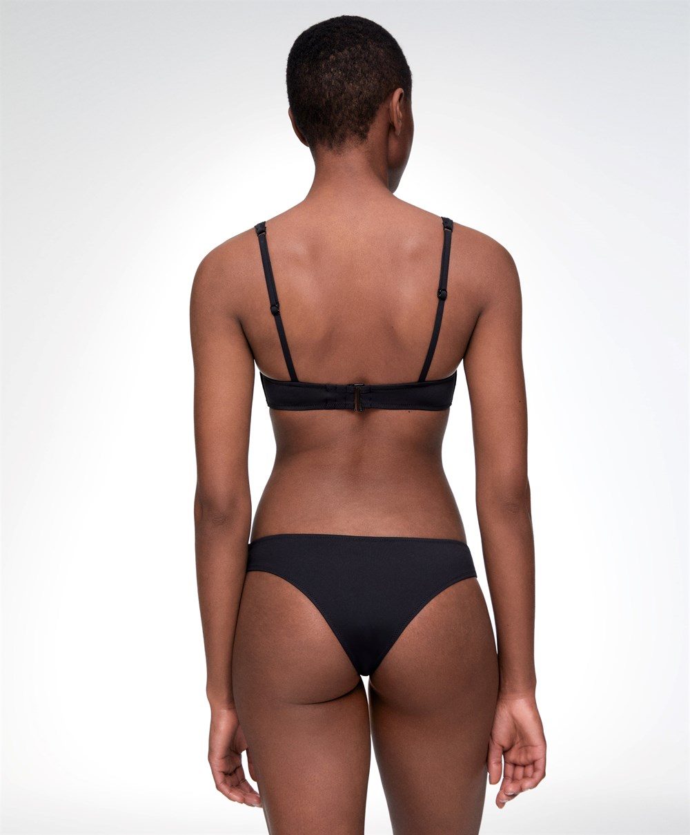 Black Oysho Brazilian Bikini Bottoms | DHBF51064