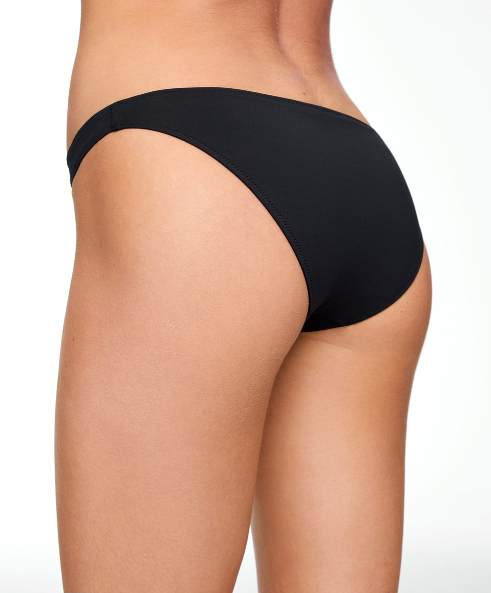 Black Oysho Classic Bikini Briefs | QWSV30458