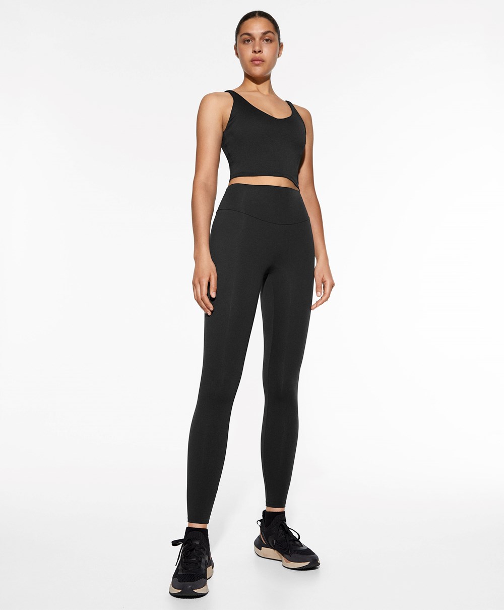 Black Oysho Comfortlux Strappy Top | WDAT23148