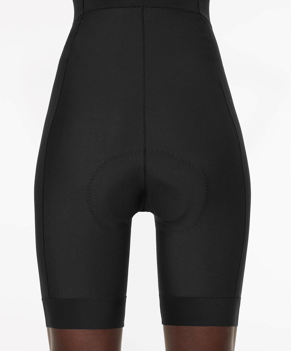 Black Oysho Cycling Short One-piece With Straps | CNAV02739