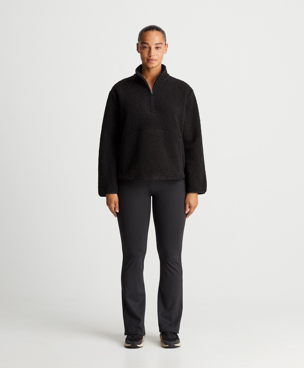 Black Oysho Faux-shearling Sweatshirt | LFKG74120