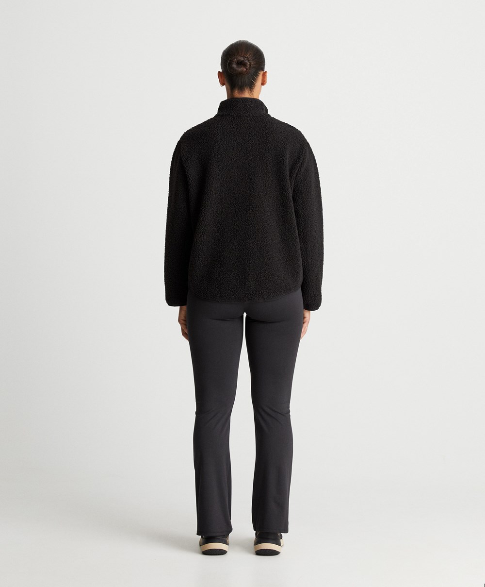 Black Oysho Faux-shearling Sweatshirt | LFKG74120