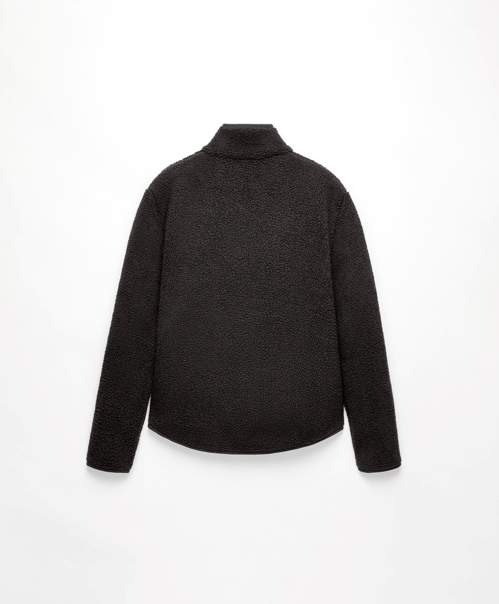 Black Oysho Faux-shearling Sweatshirt | LFKG74120