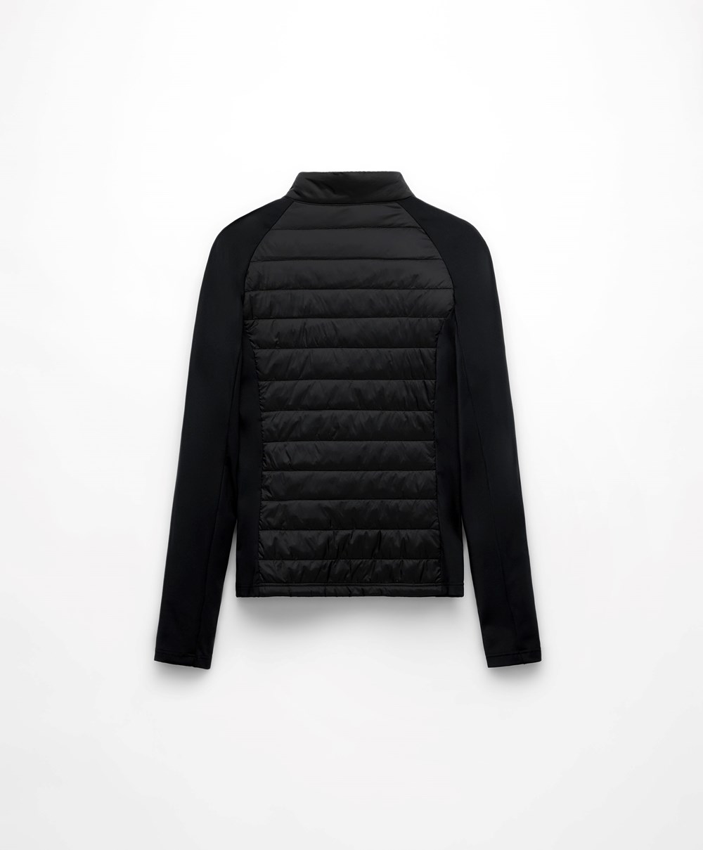 Black Oysho Fellex® Aerogel Padded Running Jacket | QHRC01385