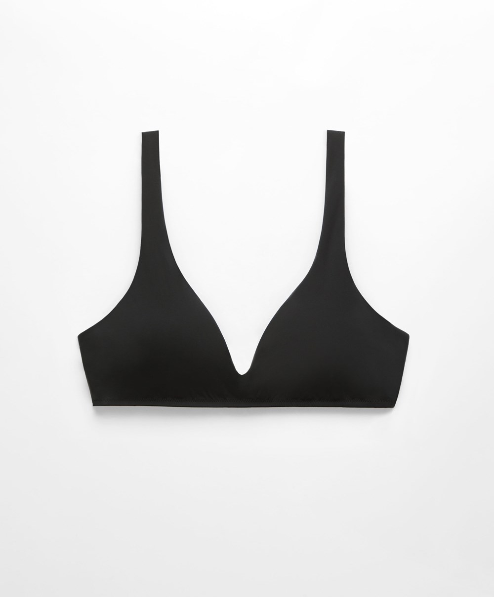 Black Oysho Halterneck Bikini Top | CWKB30586