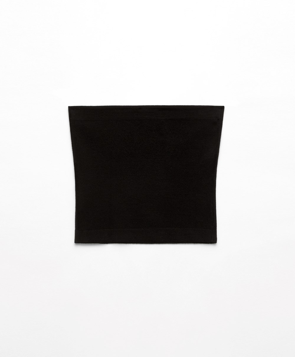 Black Oysho Knit Bandeau Top | GNRV60235