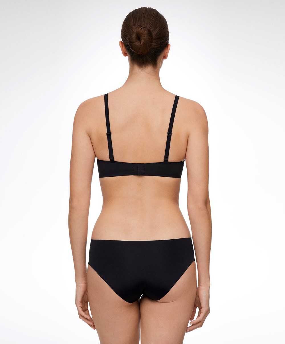 Black Oysho Laser-cut Invisible Classic Briefs | TOZF03896